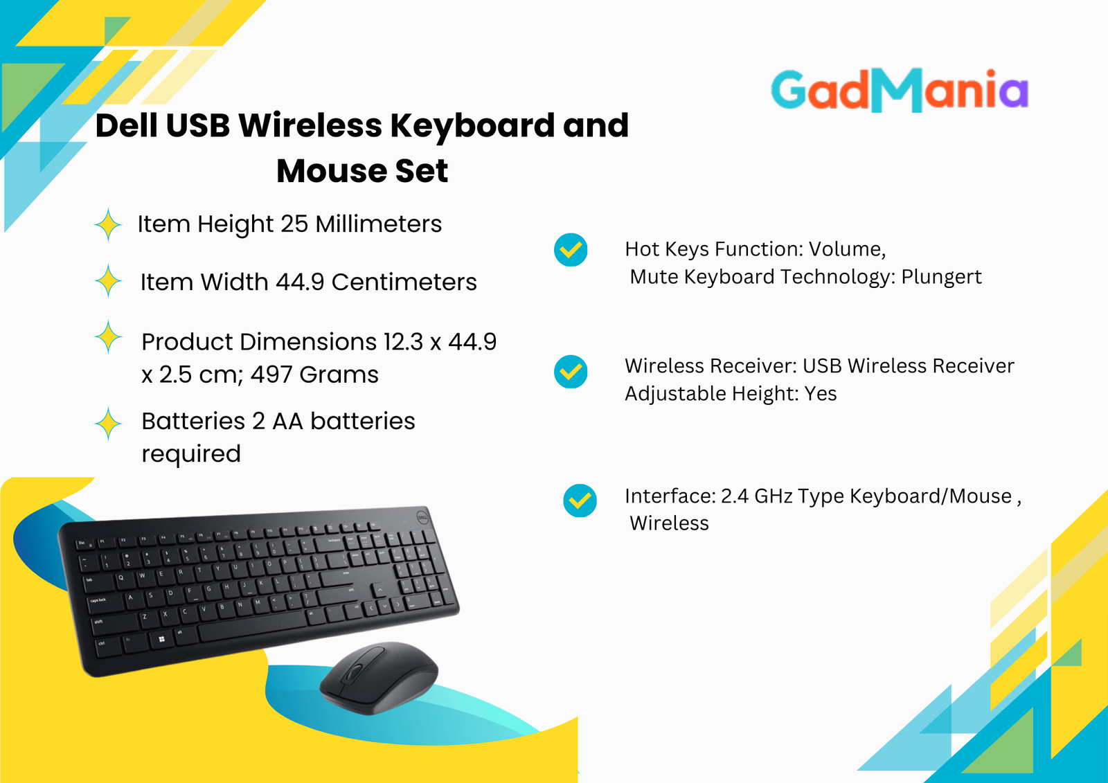Dell USB Wireless Keyboard and Mouse Set