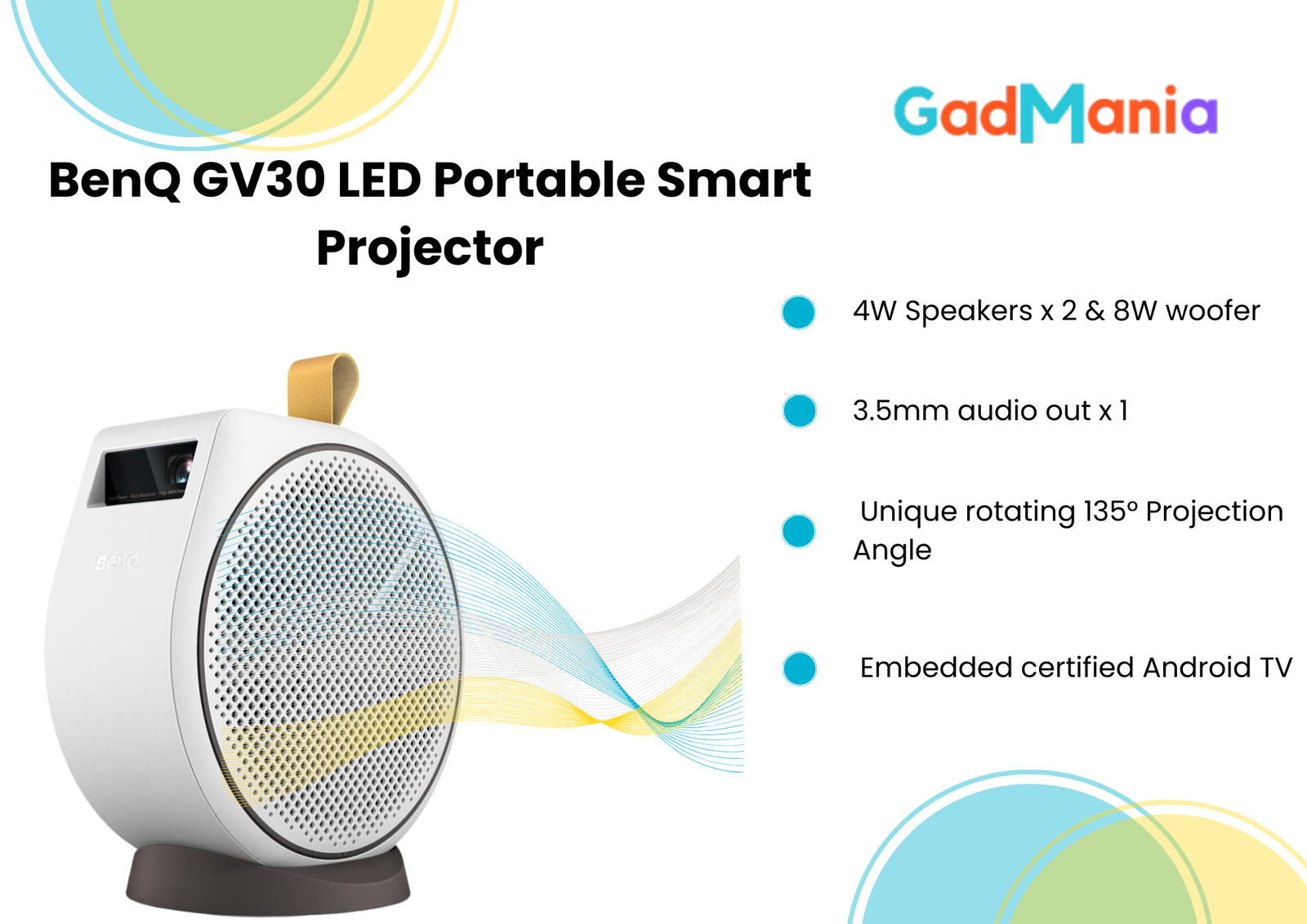 BenQ GV30 LED Portable Smart Projector